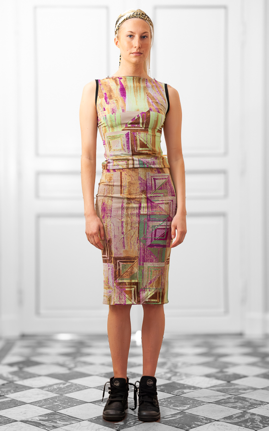 Lorelei Skirt in Abstract Green