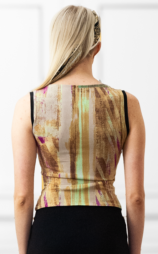 Lorelei Top in Abstract Green