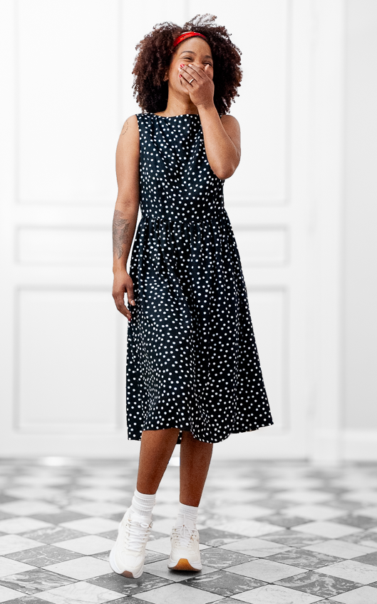 Tessa Dress in Black Dots
