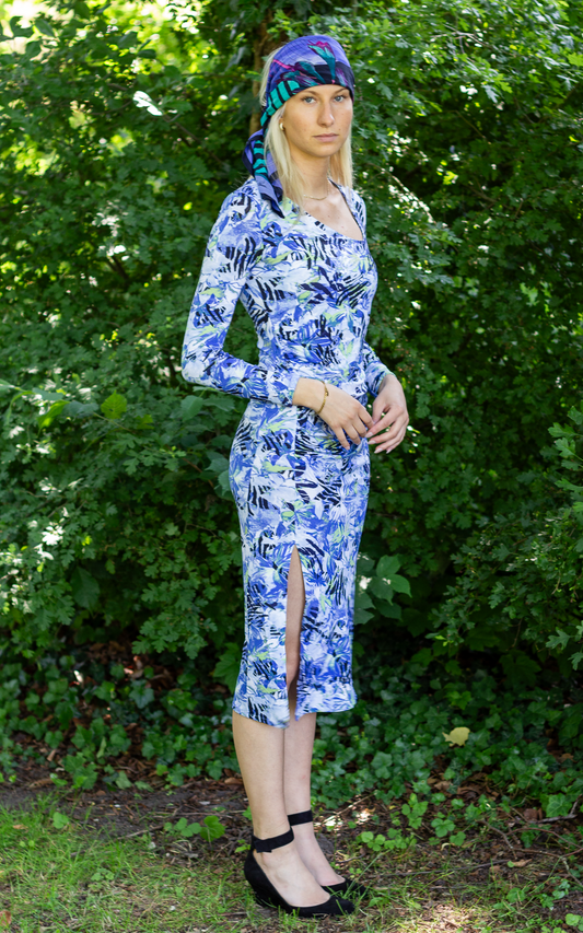 Halo dress in Blue tropic