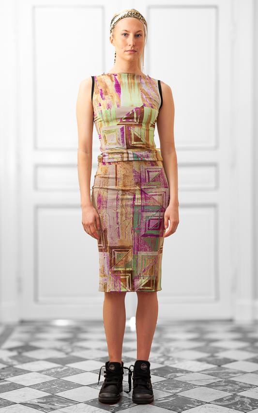 Lorelei Skirt in Abstract Green