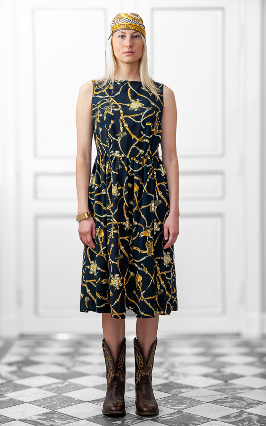 Tessa Dress in Midnight Tack