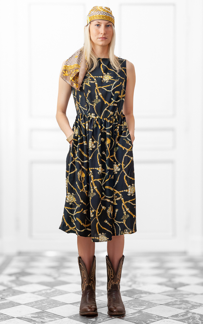 Tessa Dress in Midnight Tack